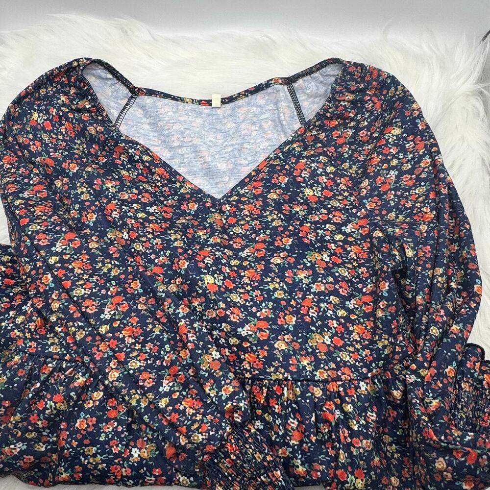 Orange Ditsy Floral Blouse or Mini Dress - Picture 3 of 5